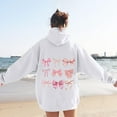 thumbnail image 2 of VISALY Hoodies Pullover Graphic Sweatshirts Sweatshirt for Women Trendy Hoodie Long Sleeve Preppy Clothes Casual Lightweight Womens Hoodies Pullover Soft Sweaters Sweaters Soft Sweaters White S, 2 of 5