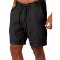 thumbnail image 1 of Dellytop Men's Linen Solid Color Shorts Casual Straight Pants, 1 of 5
