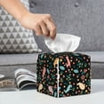 thumbnail image 5 of Uemuo Cute Rabbit And Flower Tissue Box Cover Holder, Square with Bottom Belt - PVC Leather Decorative Organizer for Tabletop, Bathroom, Car, Office, 5 of 8
