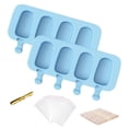 thumbnail image 1 of Molde para helado 4 rejillas Bandeja para helado de bricolaje Silicona Antiadherente Craft Pop Freezer Maker, Azul Guardurnaity HA004810-03, 1 of 7