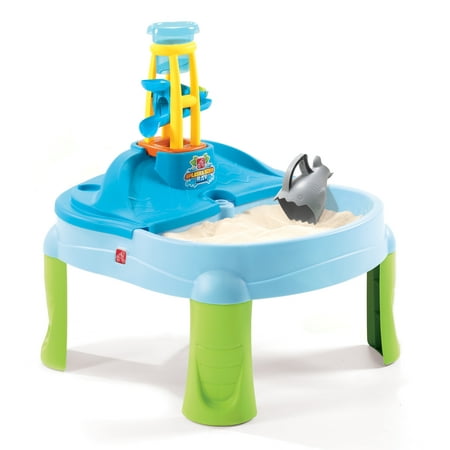 Step2 Splash & Scoop Bay, Kids Sand and Water Activity Sensory Table, 7 Piece Accessory Kit, Toddler Summer Outdoor Toys, 2+ Years Old