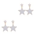 thumbnail image 3 of Guardurnaity 2 uds pendientes colgantes de estrella joyería para mujer aleación de moda grande divertido colgante declaración fiesta niñas Blanco 2piezas, 3 of 6