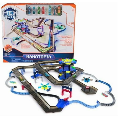 HEX BOTS Nanotopia, Sensory Toys for Kids & Cats with Over 130 Pieces & 7 Nano Bots, Toy Playsets & Mini Robot Toy for Kids Ages 3 & Up, Batteries Included