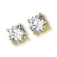 thumbnail image 3 of JewelStop 14K Yellow Gold Polished Finish 6mm Round CZ Stud Earrings with Push Back Clasp, 3 of 5