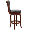 thumbnail image 2 of Pemberly Row Tabouret de Bar en Cuir 30" Noir et Cerise, 2 of 4