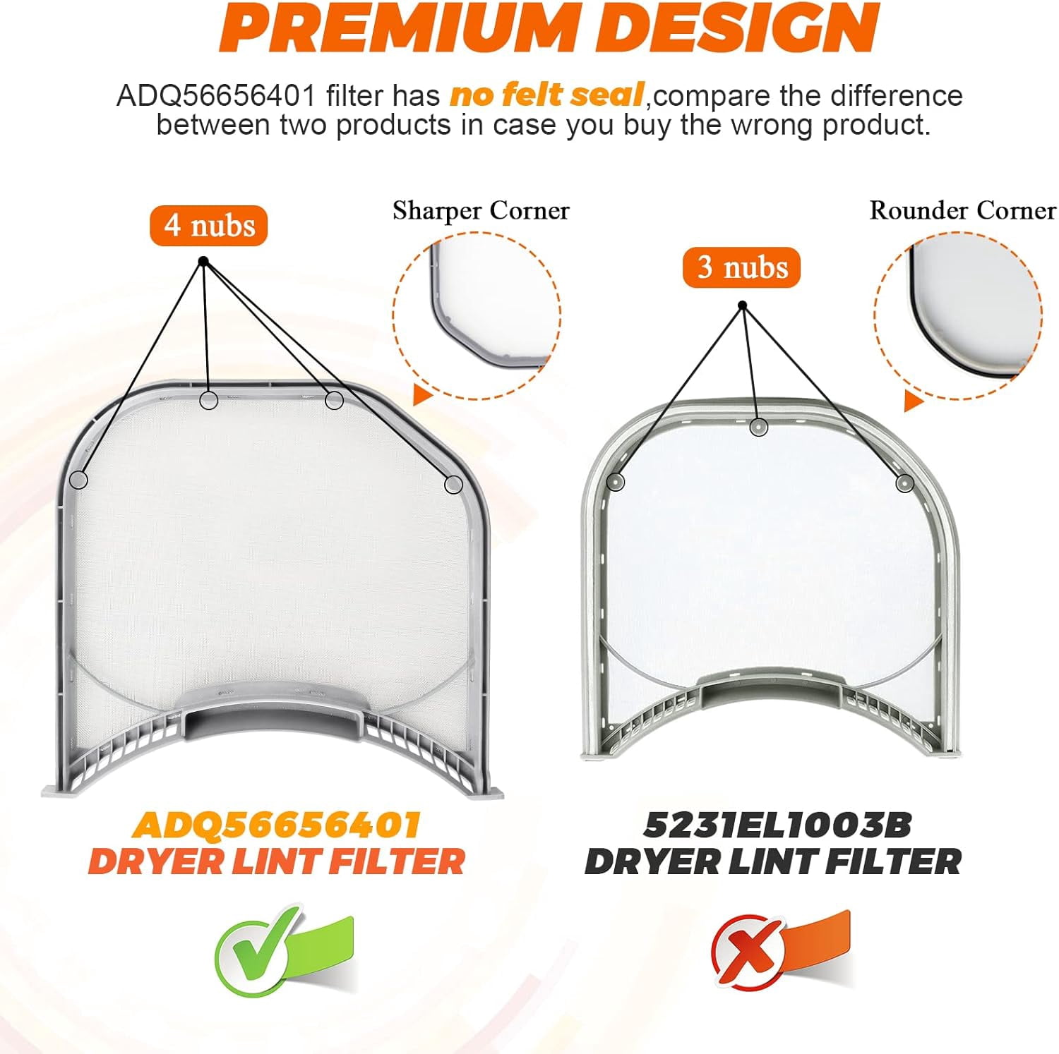 【𝟮𝟬𝟮𝟲 𝘂𝗽𝗴𝗿𝗮𝗱𝗲】ADQ56656401 DLEX3700W DLE3400W DLE3500W Dryer Lint Filters replacement for LG kenmore by Beauicy-Positively reviewed for sturdiness with UPGRADED STAINLESS STEEL METAL SCREEN