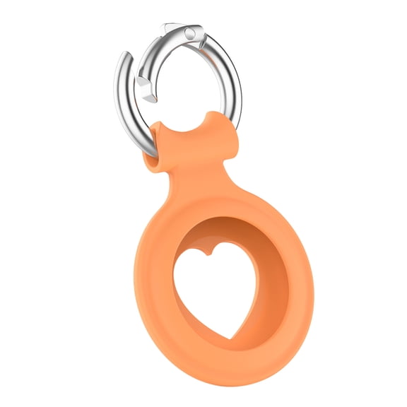 EDHITNR Anti-Lost Protective Case with Buckle for Bluetooth Tracker, Secure Holder Cover for Tile SmartTag Airtag, Durable Silicone Skin Protector for Keys Wallet Pet Collar Bag, Orange