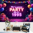 thumbnail image 6 of Happy 30th Birthday Backdrop Neon We're Gonna Party Like It's 1995 Photography Background with Colorful Balloons 30th Birthday Party Decorations Banner Supplies Photo Props, 6 of 7