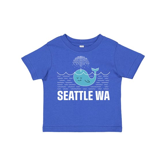 Inktastic Seattle Washington Cute Whale Travel Boys or Girls Toddler T-Shirt