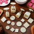thumbnail image 4 of SHISUYAN White ABS Mooncake Mold Hand Press for Kitchen Use 4 Piece Set Safe Material, 4 of 8