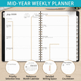 thumbnail image 4 of Planner 2026-2027,Academic Year Monthly and Weekly Calendar Planner,July 2026 - June 2027,142 Pages,120gsm Paper,Spiral Planning Agenda book Perfect for Work Office Supplies(11.5x8.8")(Pink), 4 of 9