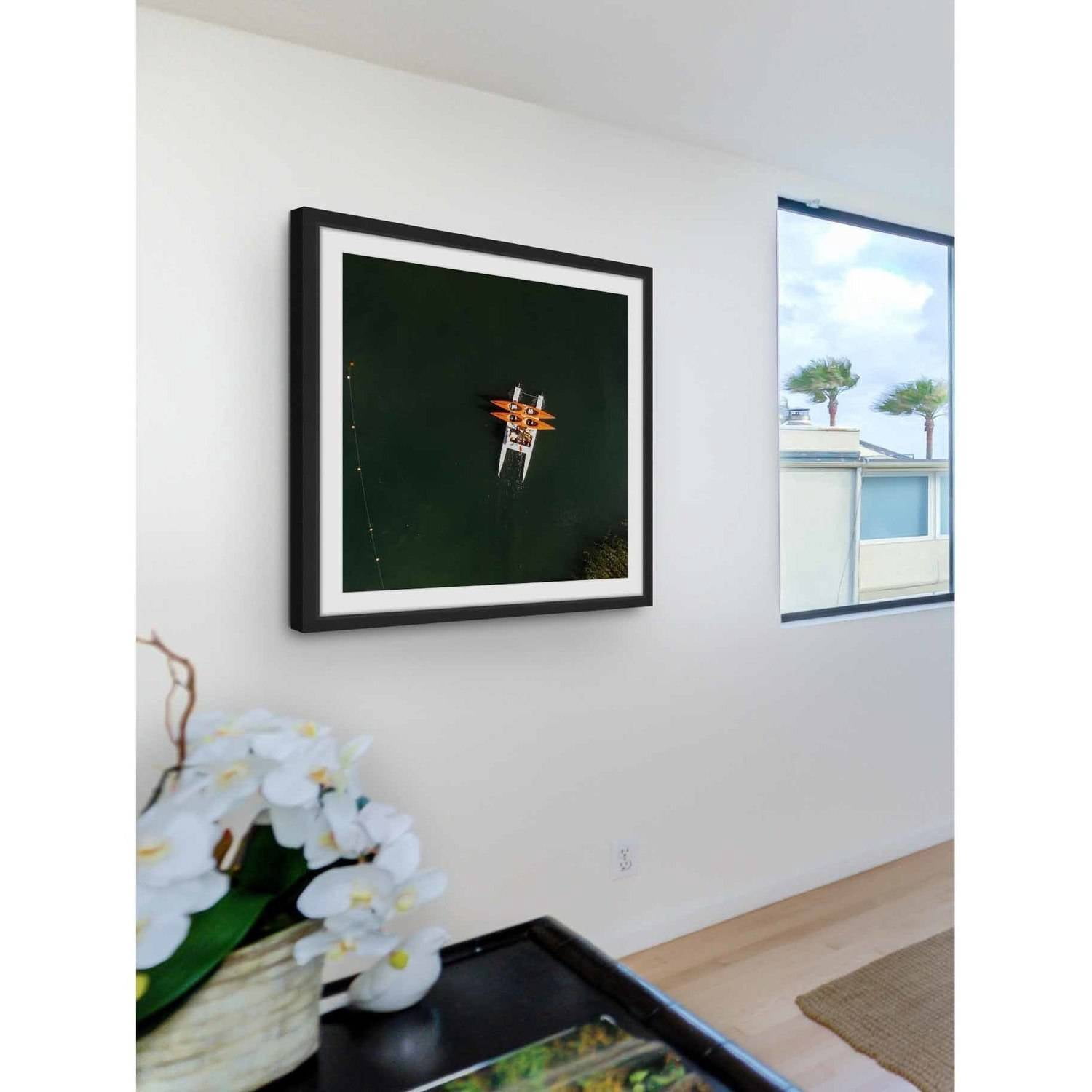 Marmont Hill "Orange Kayaks" By Karolis Janulis Framed Painting Art Print, 12.0" x 1.5"