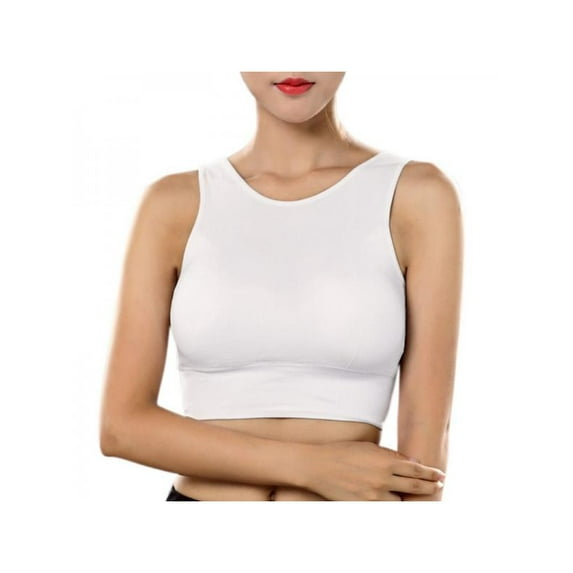 Womens High Impact Sports Bras Longline Sports Bra Racerback Crop Top Running Bra Workout Running Crop Tops Longline Yoga Bra