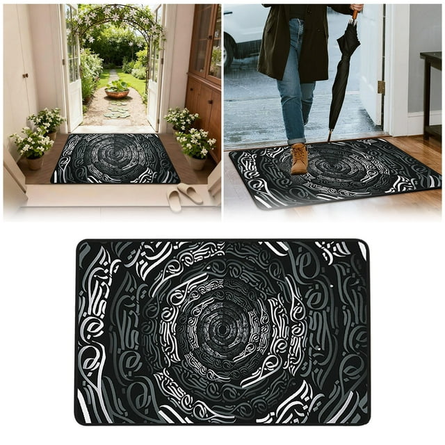 Oliegs Pantoufles Grand Tapis d'Entrée Antidérapant avec Effet de Déception Visuelle Adapté aux Zones à Fort Passage Utilisation Intérieure et Extérieure Durable et Facile à Nettoyer Noël