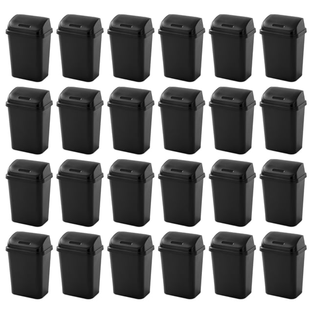 Sterilite 7.8 Gallon SwingTop Kitchen Wastebasket Trash Can, Black(24 Pack)