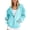 Mint Green, variant on LEAVINGSUO Long Sleeve Tops Fashion Women's V-Neck Pullover Zipper Pocket Tops Long Sleeve Hooded Blouse Sweatshirt