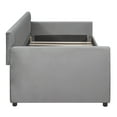 thumbnail image 5 of Upholstered Daybed Twin Size, Upholstered in Selected Velvet Fabric, Sofa Bed Frame Made of Sturdy Plywood with Two Drawers and Wooden slats for Bedroom Living Room (Gray,Twin), 5 of 9