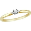 Miabella Princess-Cut Diamond-Accent 10kt Yellow Gold Promise Ring