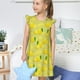 thumbnail image 4 of Balery Bright Lemons Camisón de princesa para niñas, pijama de algodón con mangas abullonadas, suave y bonito.-Large, 4 of 6