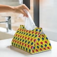thumbnail image 6 of Salouo Colorful Ping Pong Pattern Long Tissue Box Cover Rectangular–Plus Size Tissue Box Holder Modern LeatheLarge Tissue Holder for Bathroom Car & Office Decor, 6 of 7
