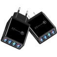 thumbnail image 3 of HEVIRGO Portable Home Travel EU/US Plug 4 USB Ports Phone Charger Wall Power Adapter, 3 of 10