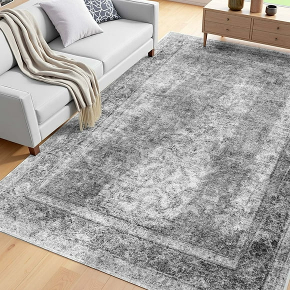 VEVOR Large Area Rug 6 x 9 ft Anti-Skid and Tear-Resistant Floor Mat Bohemian Gray