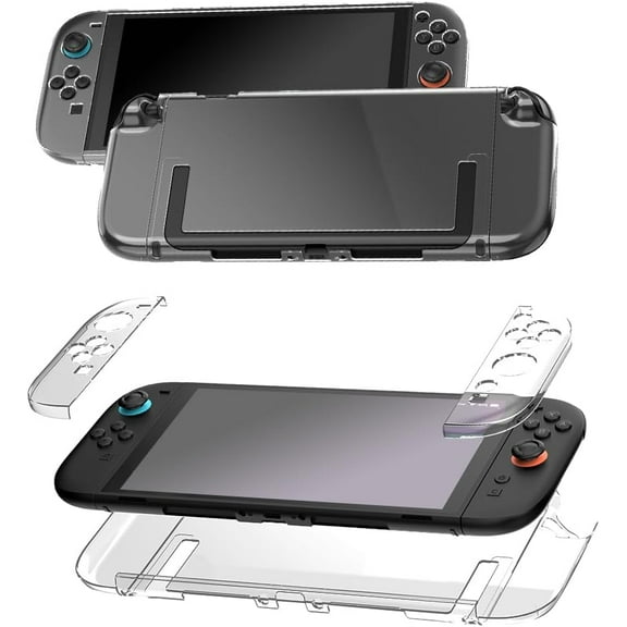 3 in 1 Dockable Case for Switch 2 2025, Clear Protective Shell Cover, Scratch&Shock for Switch 2 Accessories Case, Gaming Console Accessories