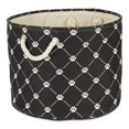 thumbnail image 1 of Design Imports CAMZ14214 Polyester Trellis Paw Round Pet Bin, Black - Small, 1 of 4