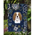 thumbnail image 3 of Carolines Treasures BB5075GF Blue Flowers Cavalier Spaniel Garden Size Flag, 3 of 3