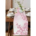 thumbnail image 4 of Pink Flowers Table Runner Cotton Linen 60 Inch Holiday Dresser Scarves, Spring Botanical Floral Branches Gradient Tablerunner for Kitchen Coffee Dining Bedroom Dinner Scarf Décor 13''x60'', 4 of 9
