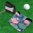 thumbnail image 5 of Haosy Lily Flower and Lotus Leaf Golf Mallet Putter Cover Strong Magnetic Leather Golf Club Headcover Closure, 5 of 7