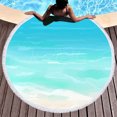 thumbnail image 1 of Lofaris Serene Poolside?Scene Yellow Sand Round Beach Towel, 1 of 4