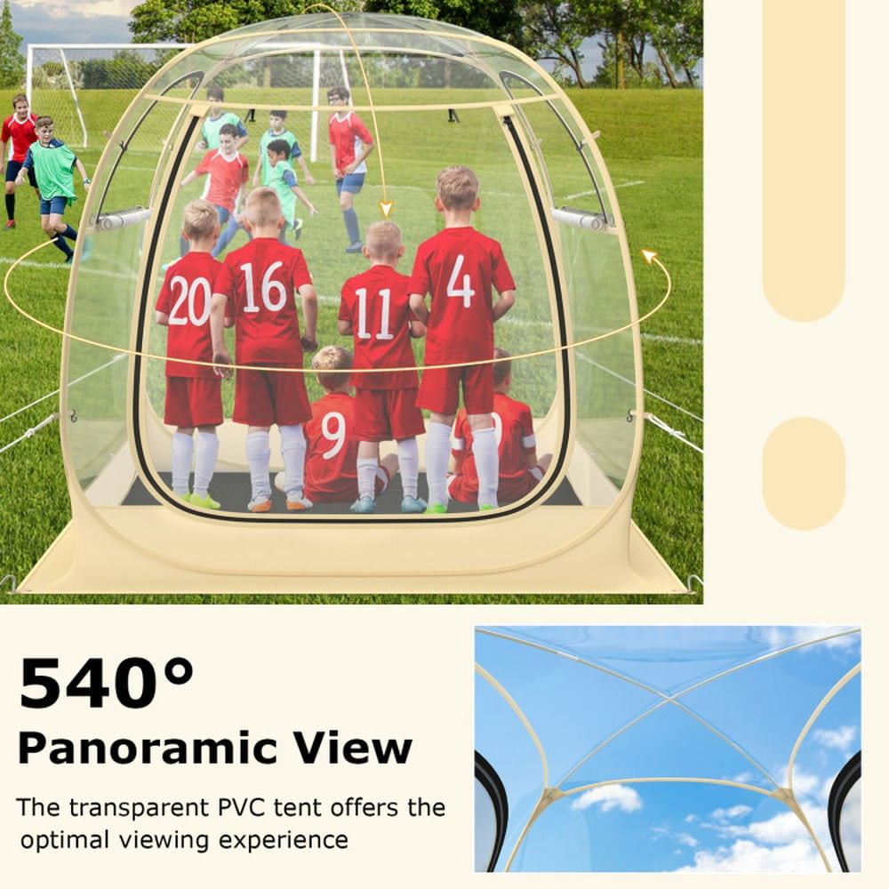 Spaco Instant Pop up Sports Tent with Carrying Bag and Floor Mat for 1-2/5-6 People-M, Camping Tent for Outdoor as Garden, Yard, Clear