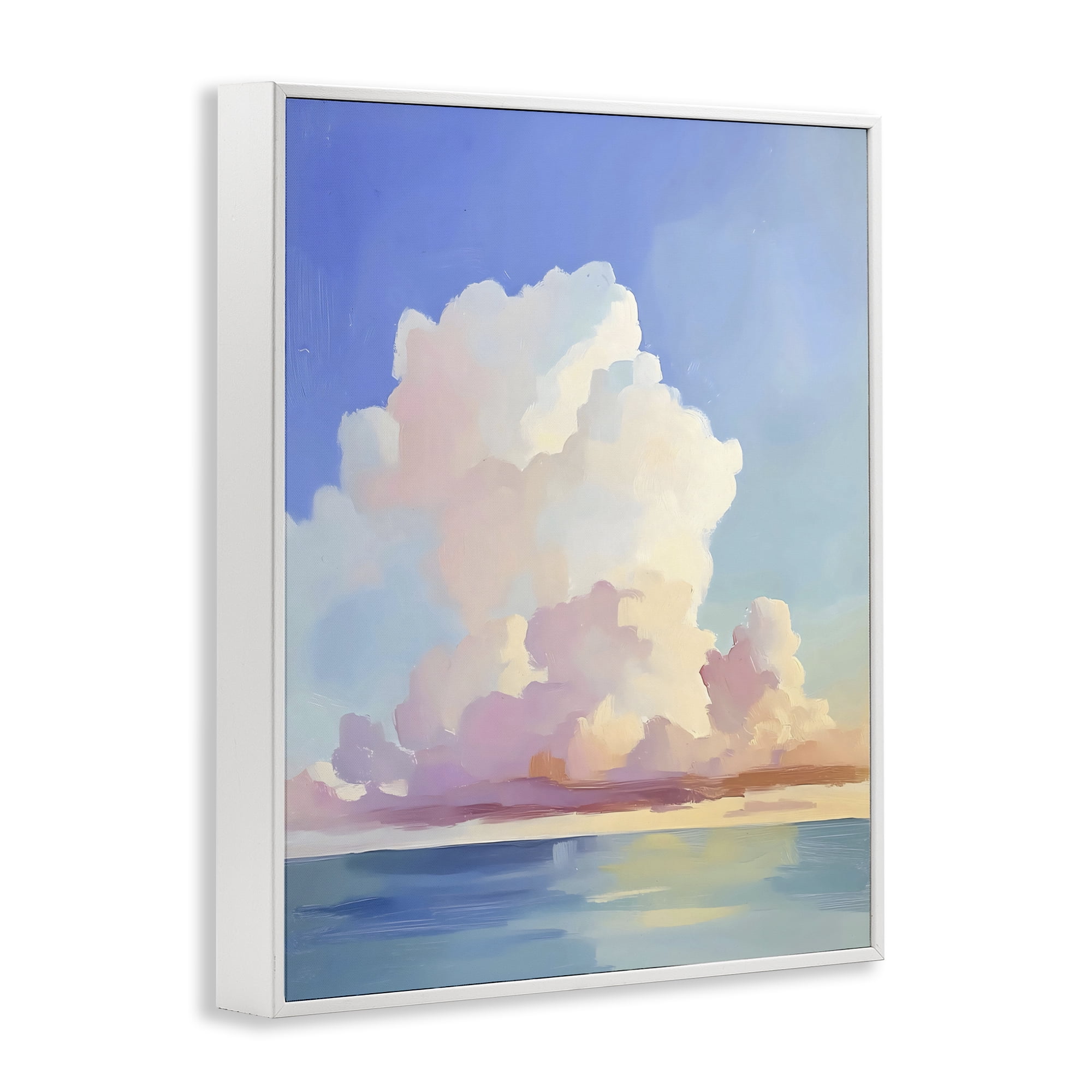 Stupell Industries Dreamy Pastel Clouds over Sea White Framed Giclee Art, design by The Prints Vibe