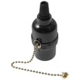 thumbnail image 1 of Pull Chain Light Fixture E26 Ceiling Light Socket Pullswitch Lamp Holder Accessory Home Lighting Sleek Black Design 1Set, 1 of 5