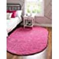 thumbnail image 3 of Unique Loom Solid Shag Modern Plush Area Rug 3' 3 x 5' 3 Oval Bubblegum Pink, 3 of 15