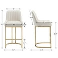 thumbnail image 3 of Dayalane Counter Height Bar Stools Set of 2, PU Upholstered Kitchen Barstools with Back and Gold Base, 26 " Modern Elegant Island Chairs for Restaurant Bar Dining Room, White, 3 of 10