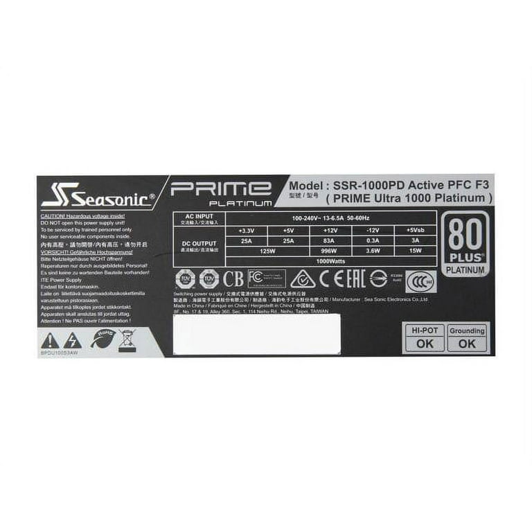 SeaSonic Electronics PRIME ULTRA Platinum 1000W 80 SSR-1000PD