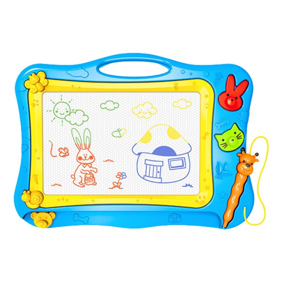 Blue Magnetic Drawing Board For Kids Doodle Writing Pad With Erasable Surface Double Sided Graffiti Board Educational Toy 12.6X1.18X9.06 Inches 0.79 Lbs