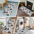 thumbnail image 6 of Gray Floral Washable Runner Rugs 2'x6', Vintage Black Flower Botanical Leaves Low Pile Throw Entryway Rug Non-Slip Sturdy Edge Binding Carpet for Indoor Bedside Entrance Bedside, 6 of 9