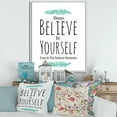 thumbnail image 2 of Designart 'Believe In Yourself Quote On White' Traditional Framed Canvas Wall Art Print, 2 of 5