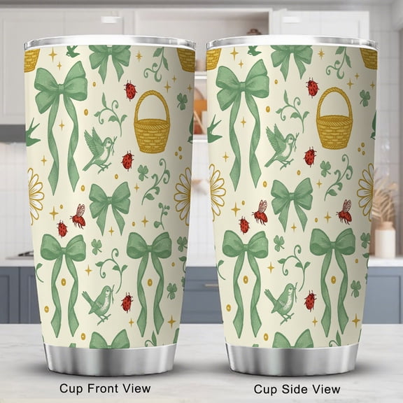 Bow Tumbler 20oz Holiday Birthday Women Friend with Lid Blue Bow-Knot Travel Coffee Tumbler Cup