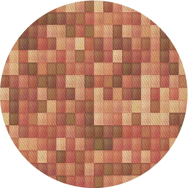 Ahgly Company Tapis d'Intérieur Lavables en Machine, Ronds, Rouges, Pamplemousses de Transition, Ronds de 8 Pi