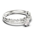 thumbnail image 2 of Dazzling Minimalist 1.05 Carat Round Cut Diamond Moissanite Affordable Engagement Ring, Wedding Ring in 925 Sterling Silver With 18k White Gold Plating, Bridal Set, Matching Band, 2 of 4