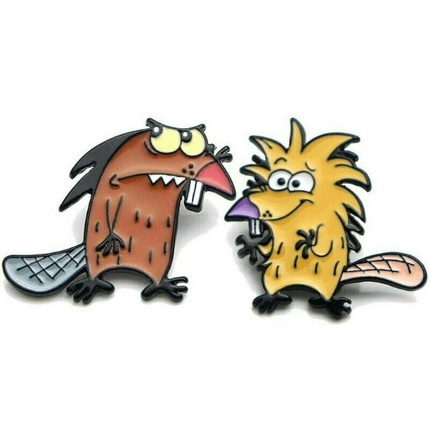 Angry Beavers Brothers Daggett and Norbert 1 Inch Tall Enamel Metal Pin