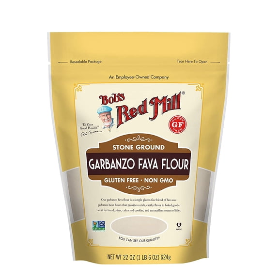 Bob's Red Mill Garbanzo Fava Flour Gluten Free 22 oz Resealable Pouch Pack of 2
