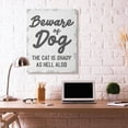 thumbnail image 3 of Beware Of Dog and Shady Cat Funny Pet Word Design Super Oversized Stretched Canvas Wall Art by Daphne Polselli, 3 of 6