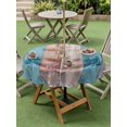 thumbnail image 4 of Outdoor Tablecloth with Umbrella Hole for Patio/Picnic/Party/Camping, Vintage Anchor Waterproof Table Cloth Round Cover Washable, Retro Wood Nautical Summer Beach (Dia 60"), 4 of 8