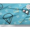 thumbnail image 3 of Soimoi Blue Cotton Voile Fabric Diamond Geometric Print Fabric by Yard 56 Inch Wide, 3 of 3
