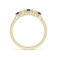 thumbnail image 2 of Angara Natural 0.36 Ct. Blue Sapphire with Diamond Non Eternity Wedding Band in 14K Yellow Gold for Women (Ring Size: 3), 2 of 12